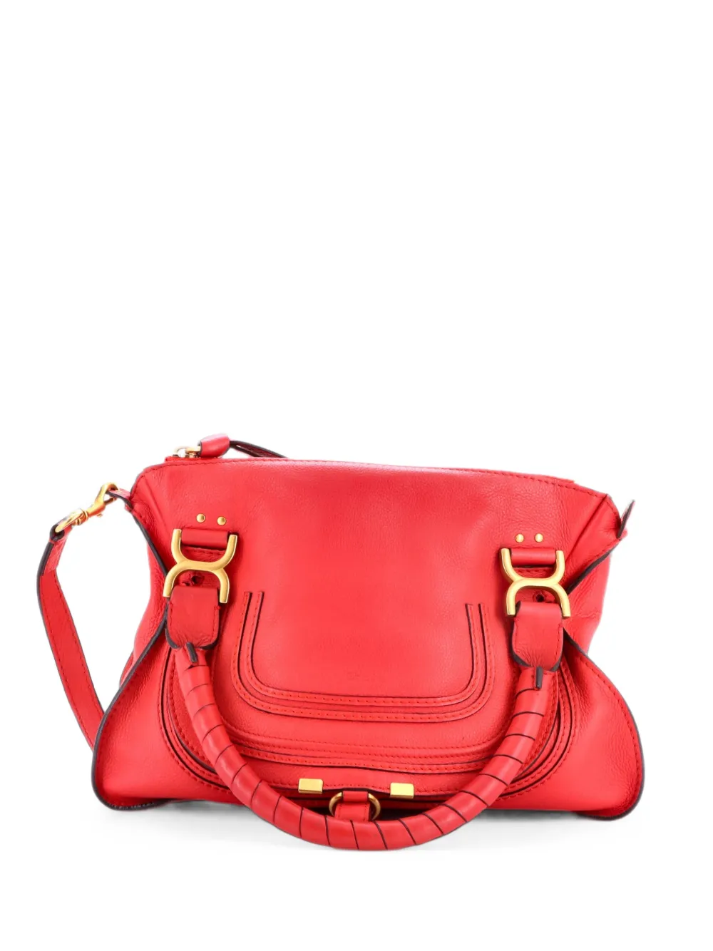 Chloé Pre-Owned Marcie Leather Medium satchel - Rosso