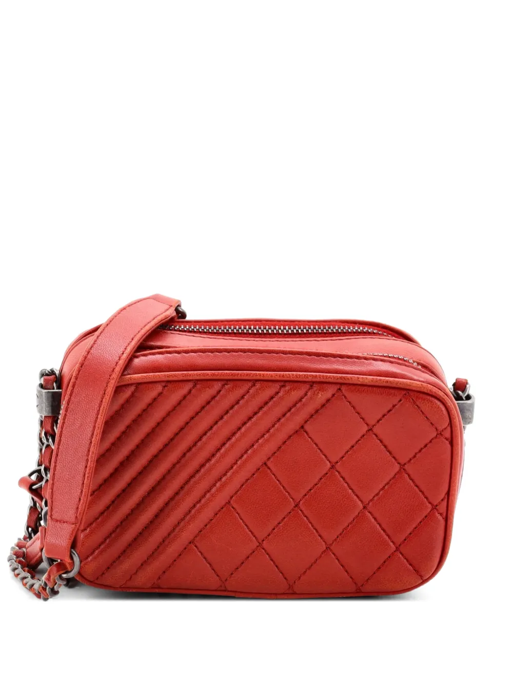 CHANEL Pre-Owned Coco Boy Camera Bag Quilted Leather Mini crossbody bag - Rosso