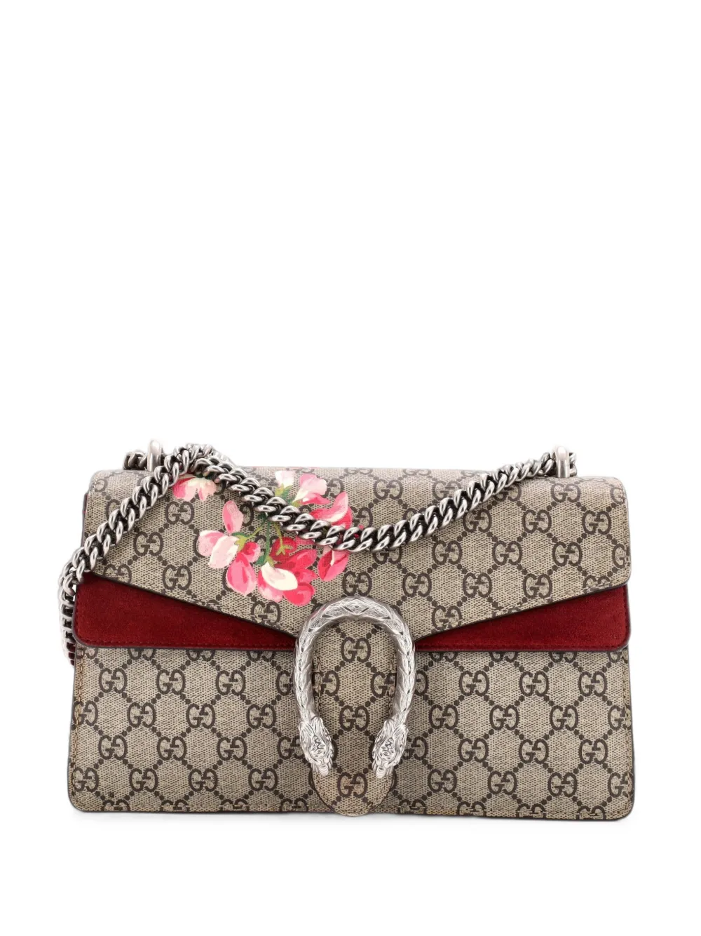 Gucci Pre-Owned Dionysus Bag Blooms Print GG Coated Canvas Small shoulder bag - Marrone
