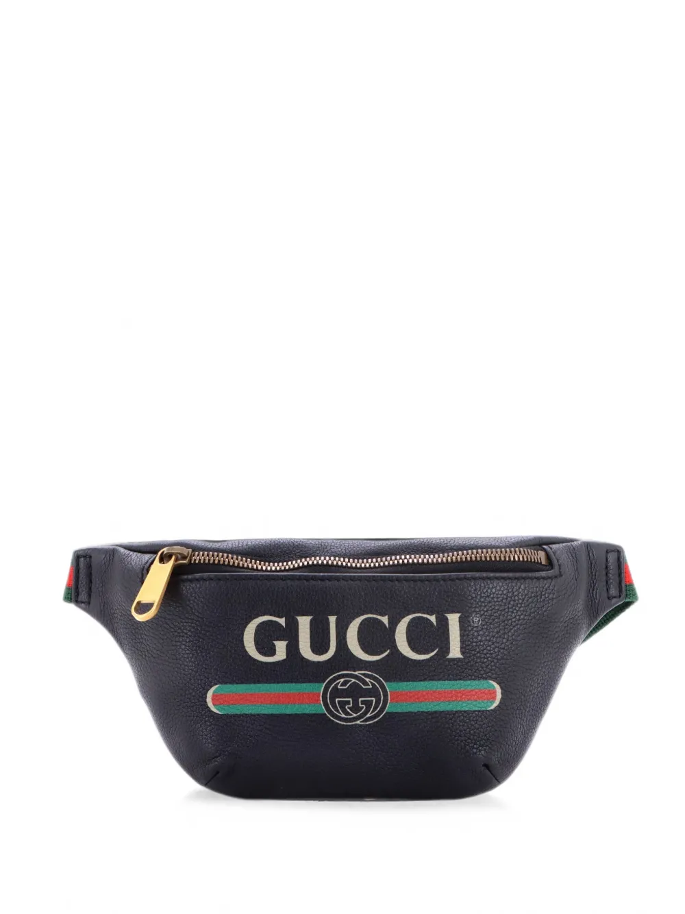 Gucci Pre-Owned Logo Printed Leather Small belt bag - Nero