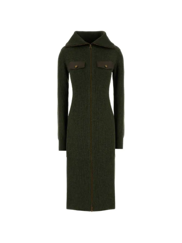 Zimmermann Valiant Ribbed-knit Long Cardigan in Green