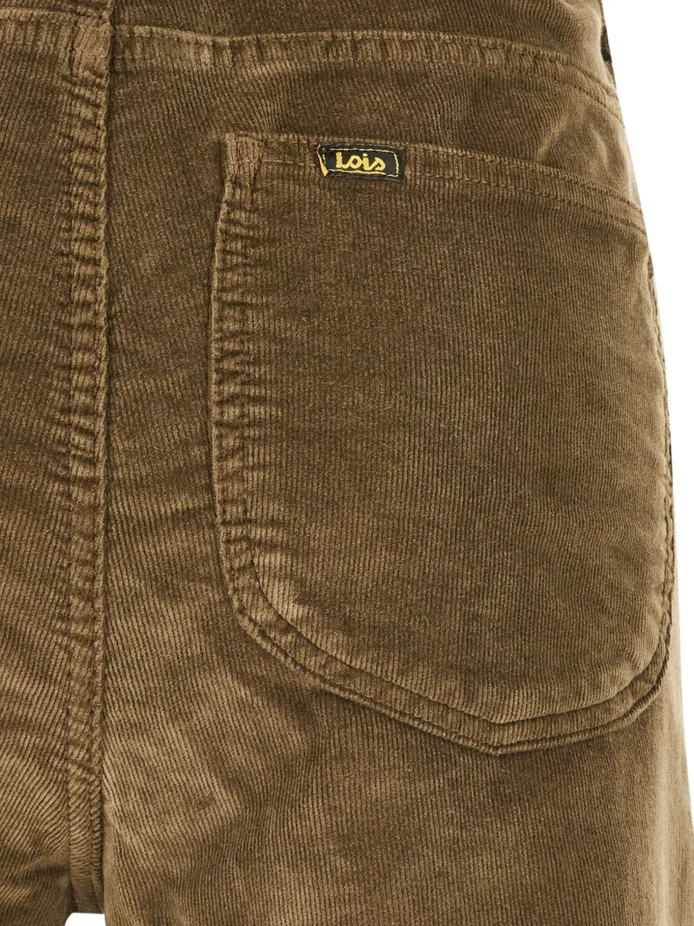 LOIS JEANS Ribfluwelen broek met wijde pijpen Bruin