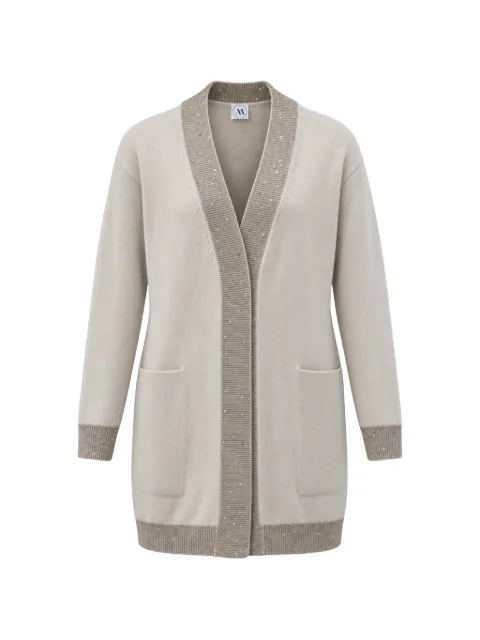 ANDRÈ MAURICE sequin-embellished ribbed-trim cardigan