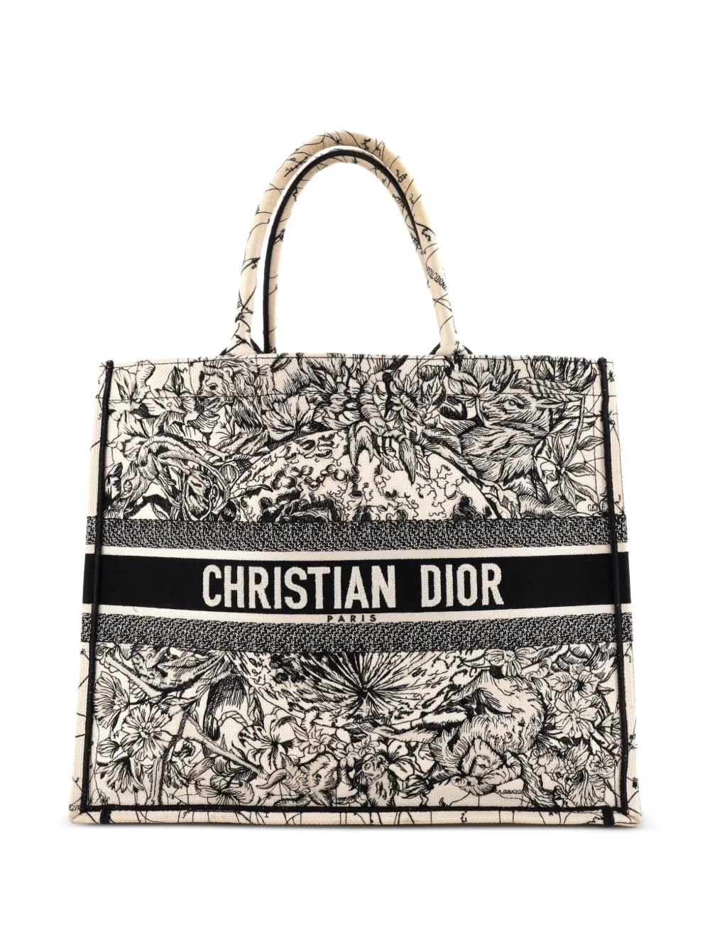 Christian Dior Pre-Owned grand cabas Book en toile brodée - Noir Christian Dior Pre-Owned grand cabas Book en toile brodée - Noir
