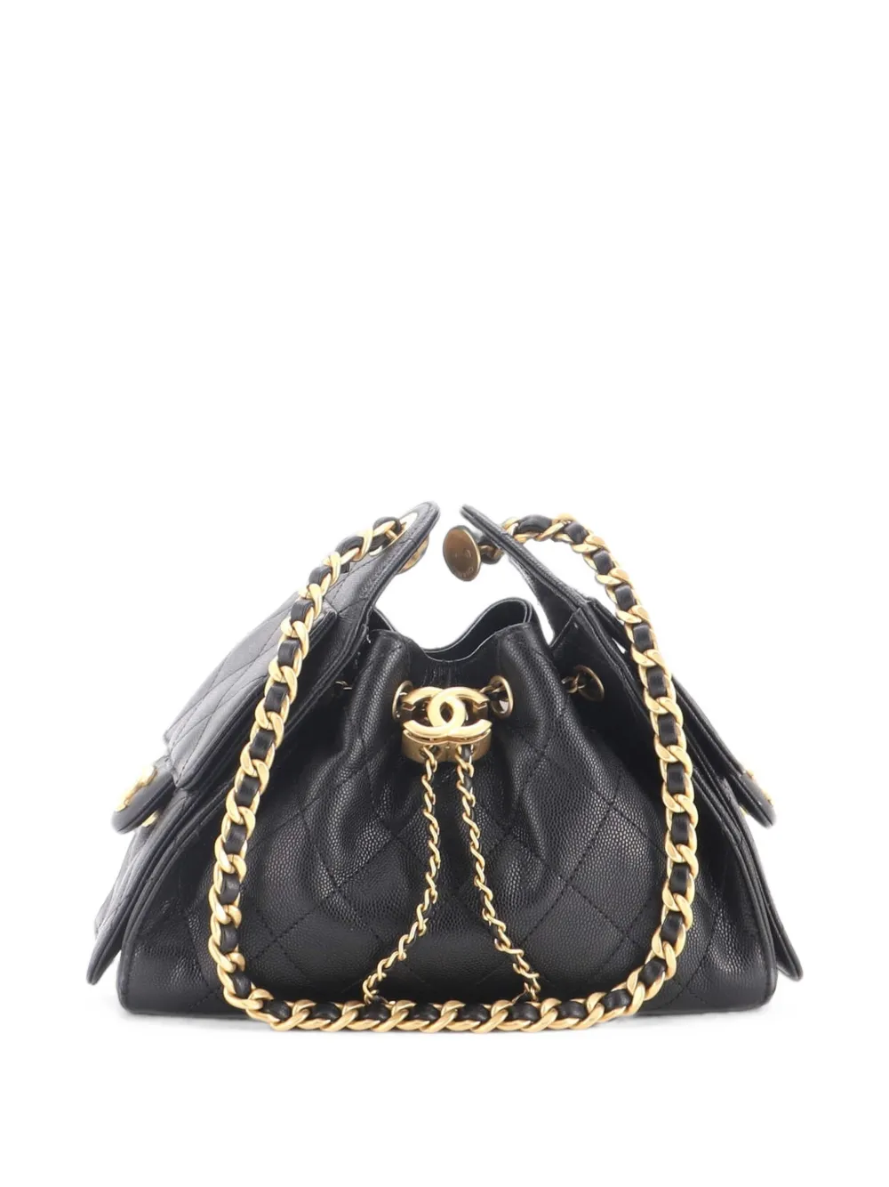 CHANEL Pre-Owned 25 Quilted Caviar Mini hobo bag - Black