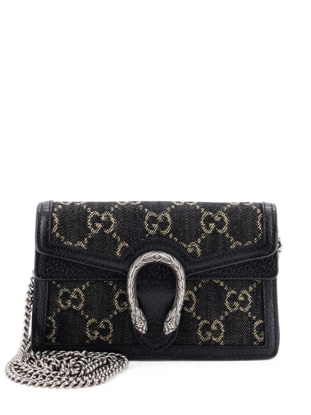 Gucci Pre-Owned Dionysus Bag GG Denim Super Mini crossbody bag - Nero