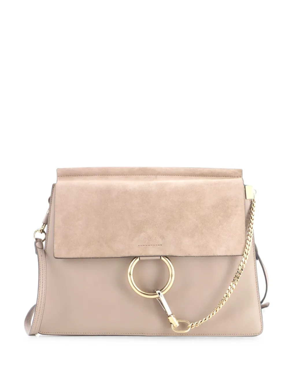 Chloé Pre-Owned Faye Leather and Suede Medium shoulder bag - Grigio