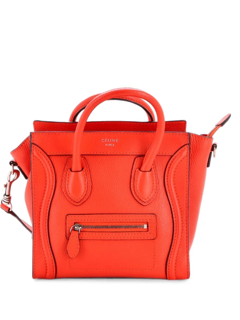 Celine Pre-Owned Luggage Bag Grainy Leather Nano crossbody bag - Arancione