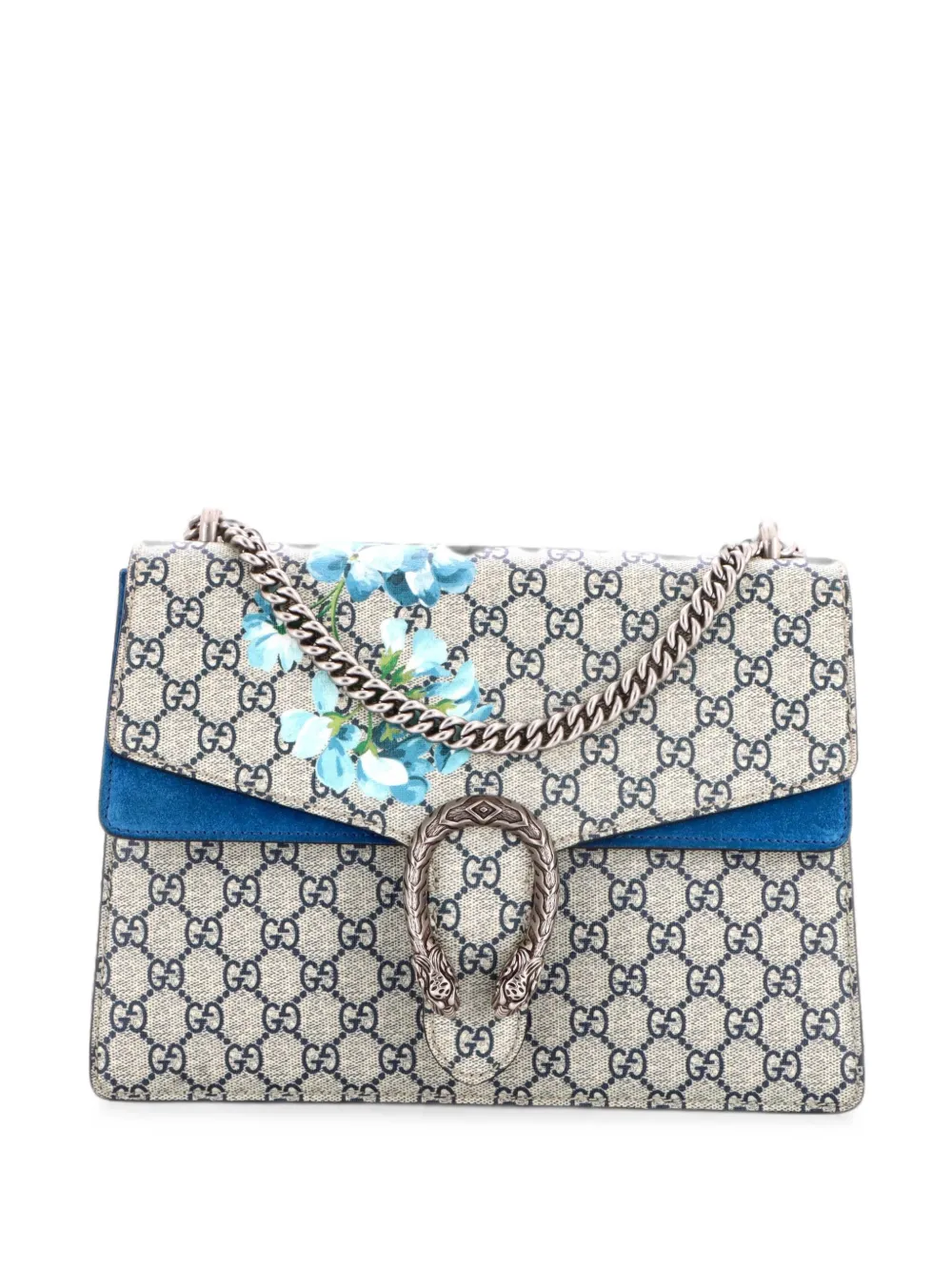 Gucci Pre-Owned Dionysus Bag Blooms Print GG Coated Canvas Medium shoulder bag - Blu