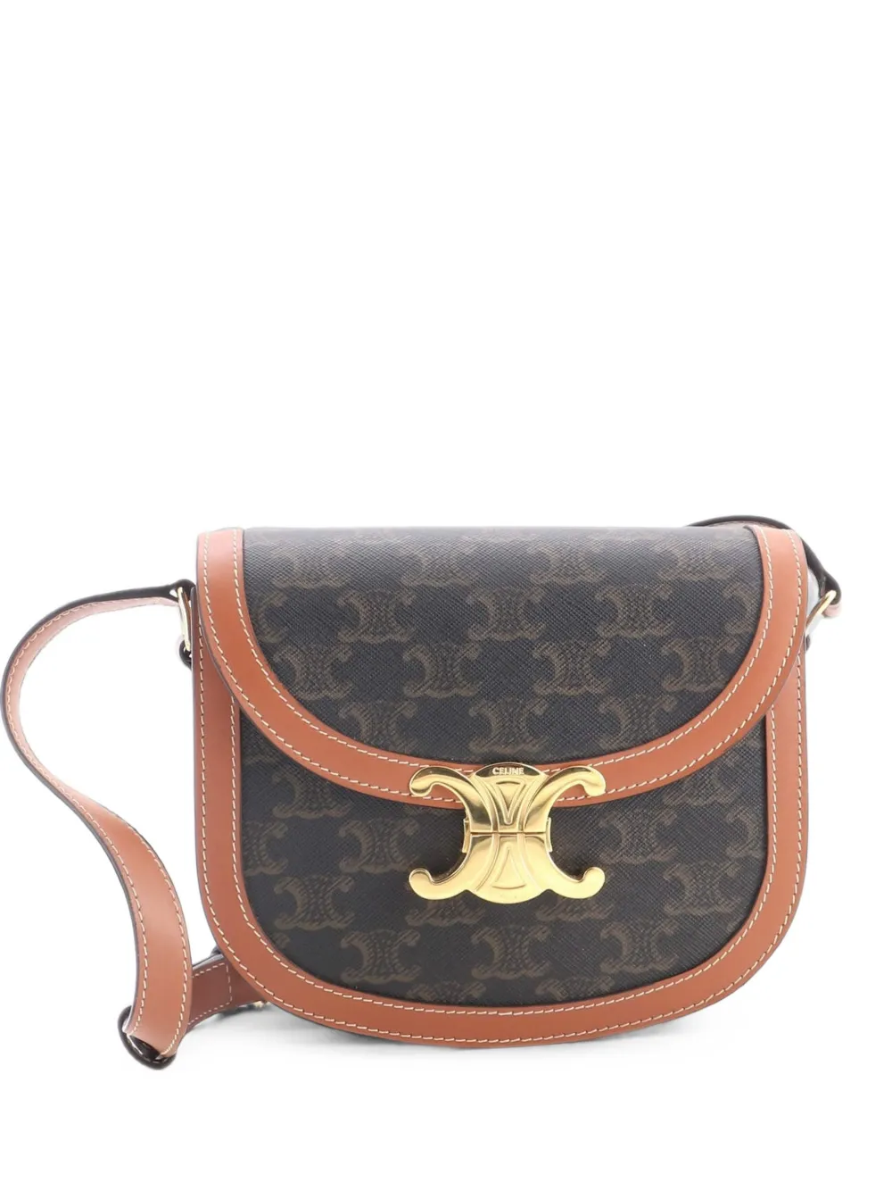 Celine Pre-Owned Besace Triomphe Triomphe Coated Canvas Teen shoulder bag - Marrone