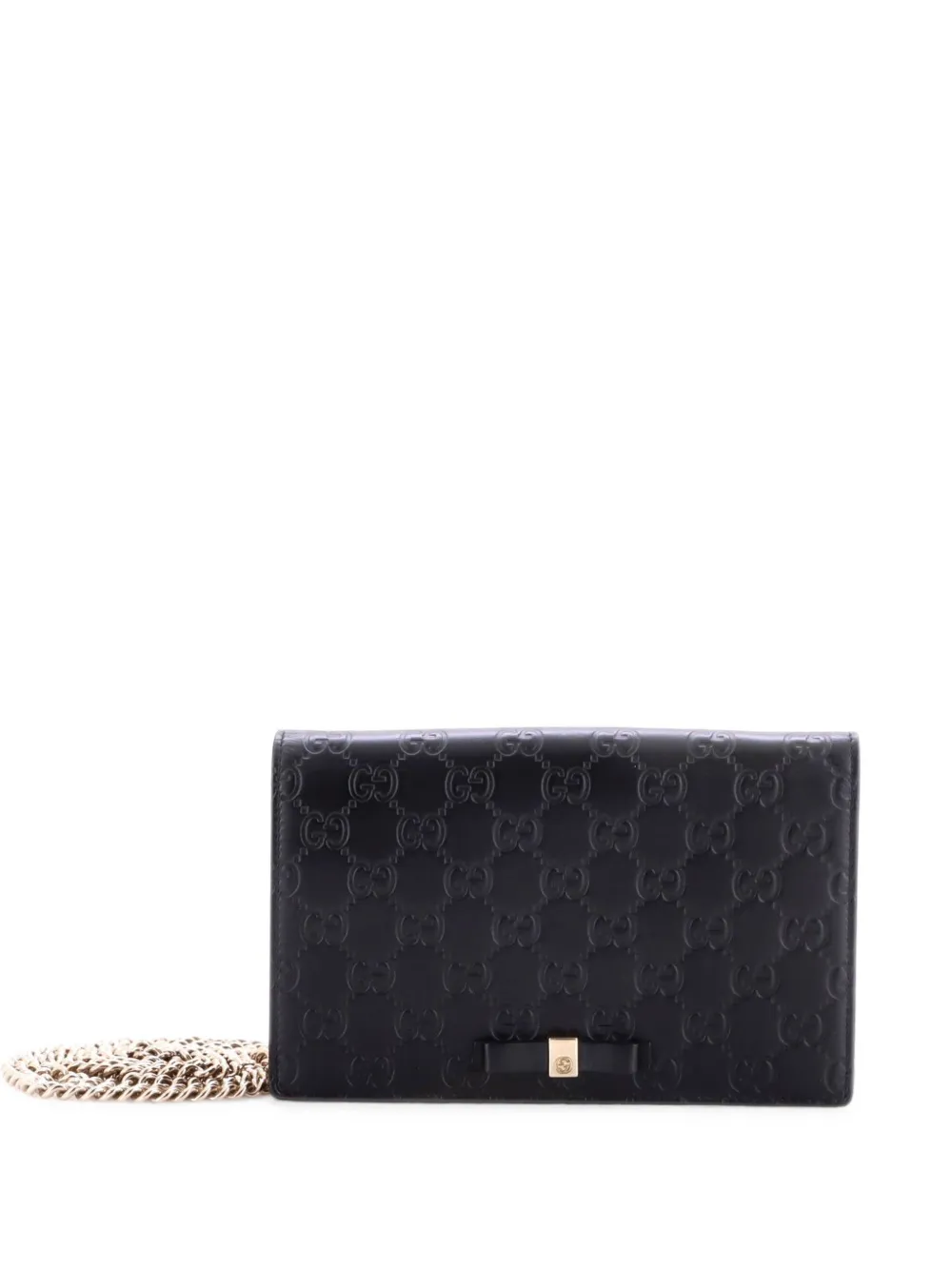 Gucci Pre-Owned Signature Wallet on Chain Guccissima Leather clutch bag - Nero