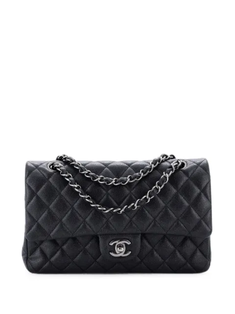 CHANEL Pre-Owned Classic Double Flap Bag Quilted Glitter Caviar Medium shoulder bag