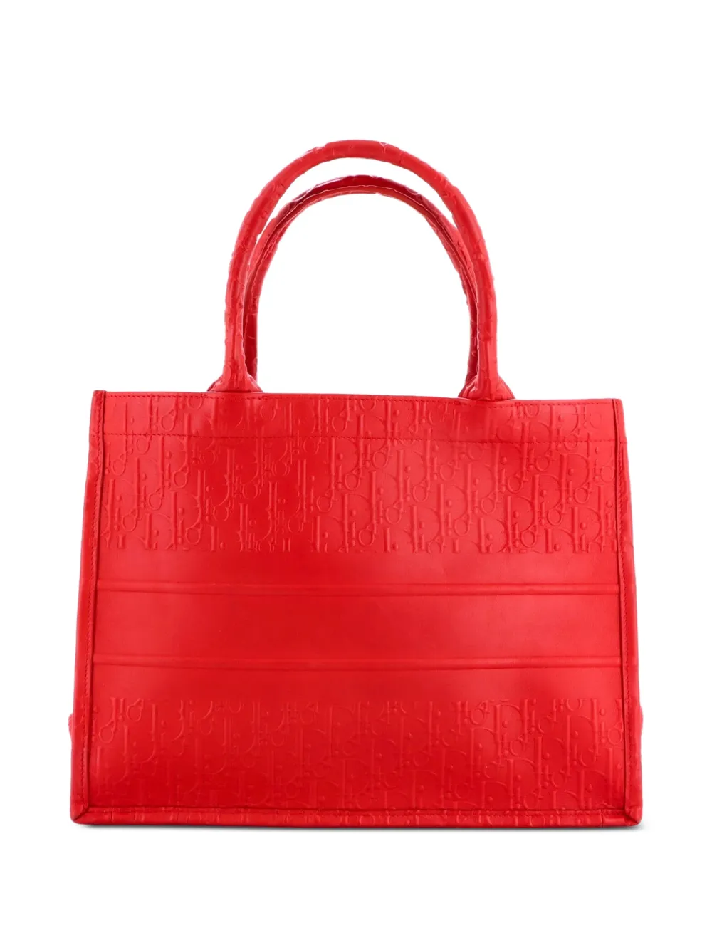 Christian Dior Pre-Owned Mittelgroßer Book Oblique Tote Bag mit Prägung - Rot