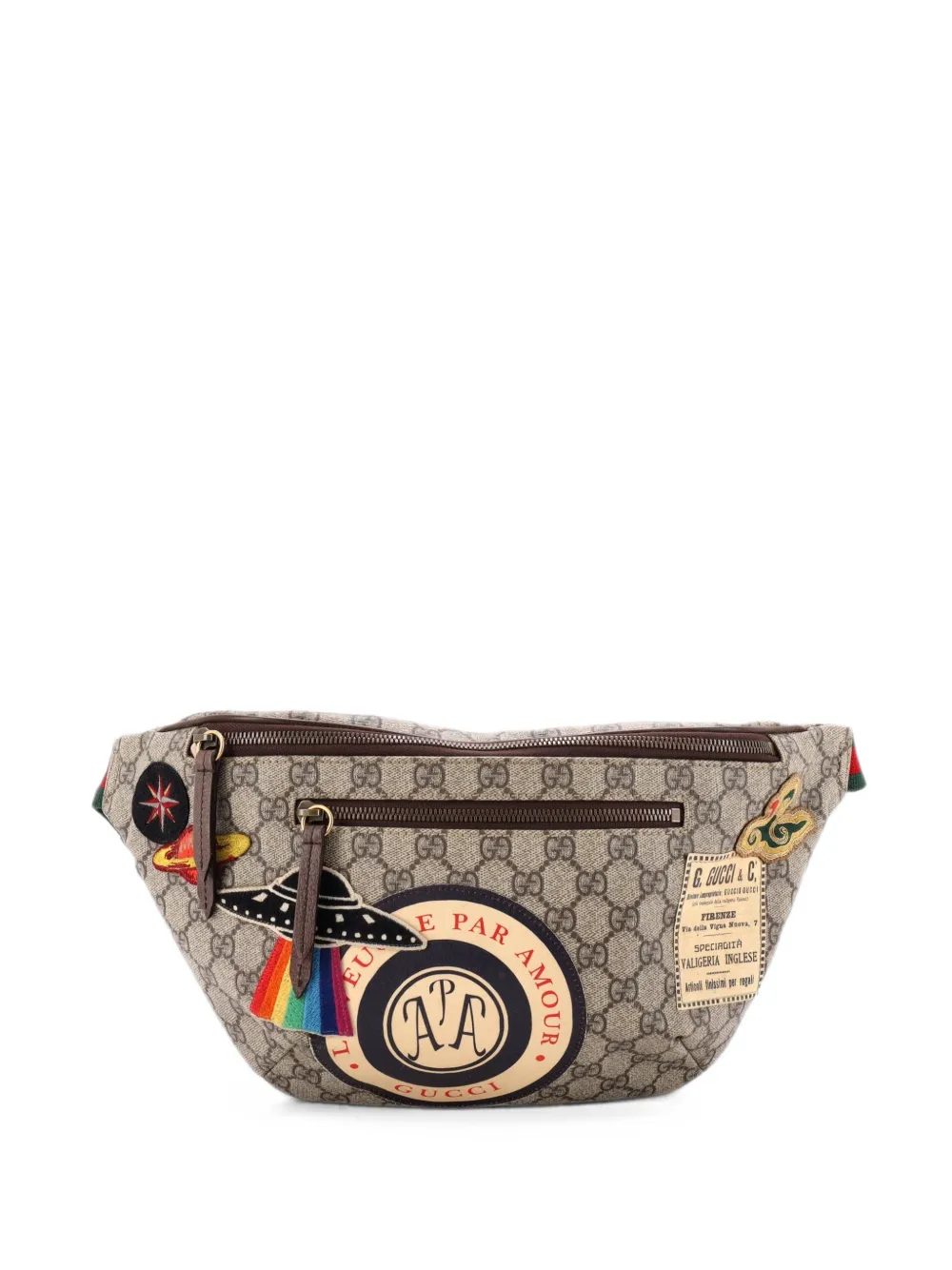 Gucci Pre-Owned Courrier Zip GG Coated Canvas with Applique belt bag - Marrone