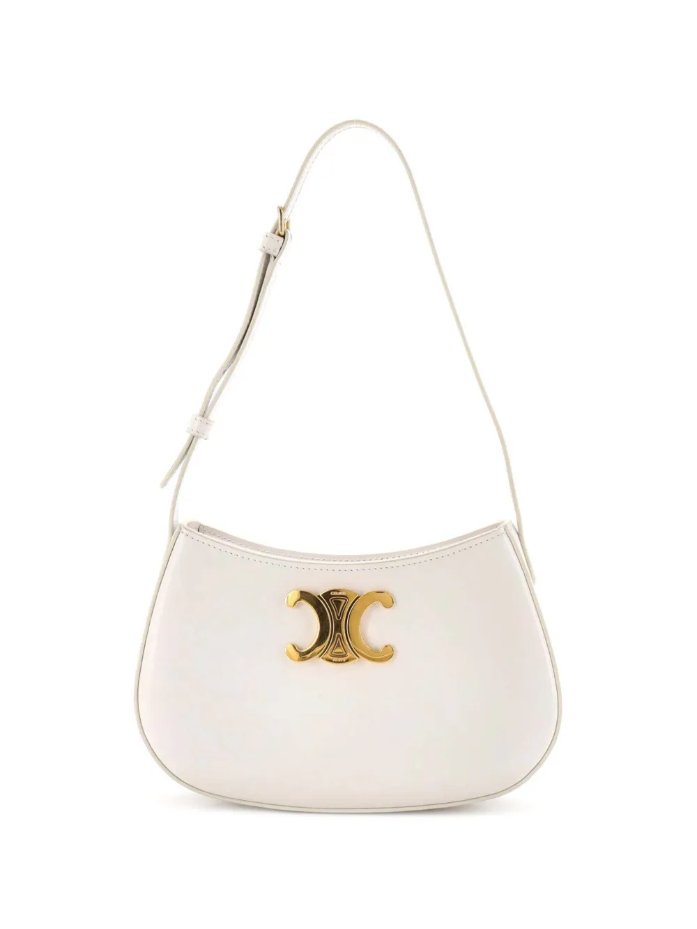 Celine Pre-Owned Borsa a spalla Triomphe Tilly media in pelle di vitello liscia - Bianco