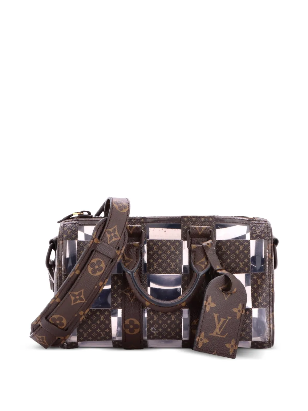 Louis Vuitton Pre-Owned Keepall Bandouliere Bag Monogram Chess Coated Canvas and PVC 25 handbag - Marrone