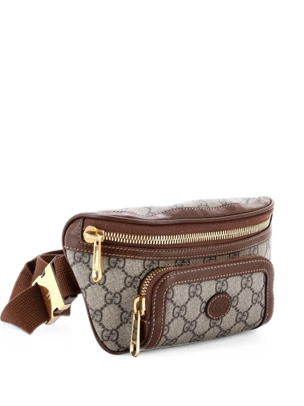 Gucci Pre-Owned Interlocking G Patch GG Coated Canvas belt bag - Marrone