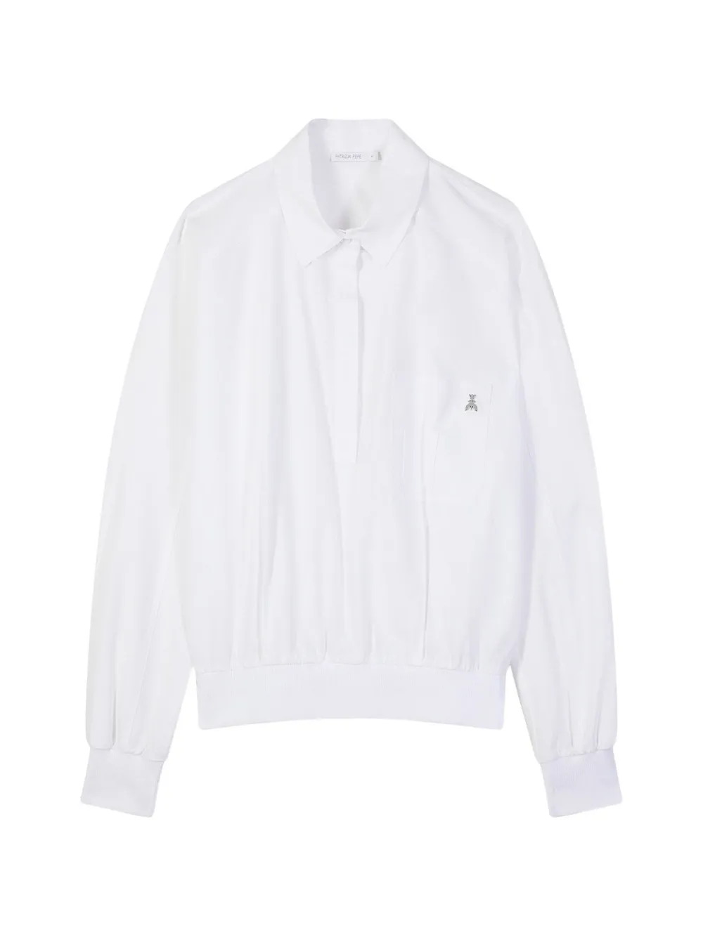 Patrizia Pepe elasticated-hem long-sleeve shirt Wit