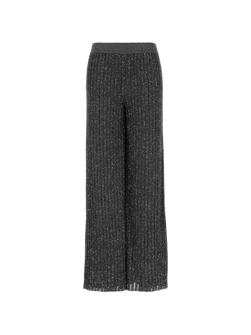 Missoni Sequin-embellished Ribbed-knit Trousers In Grey