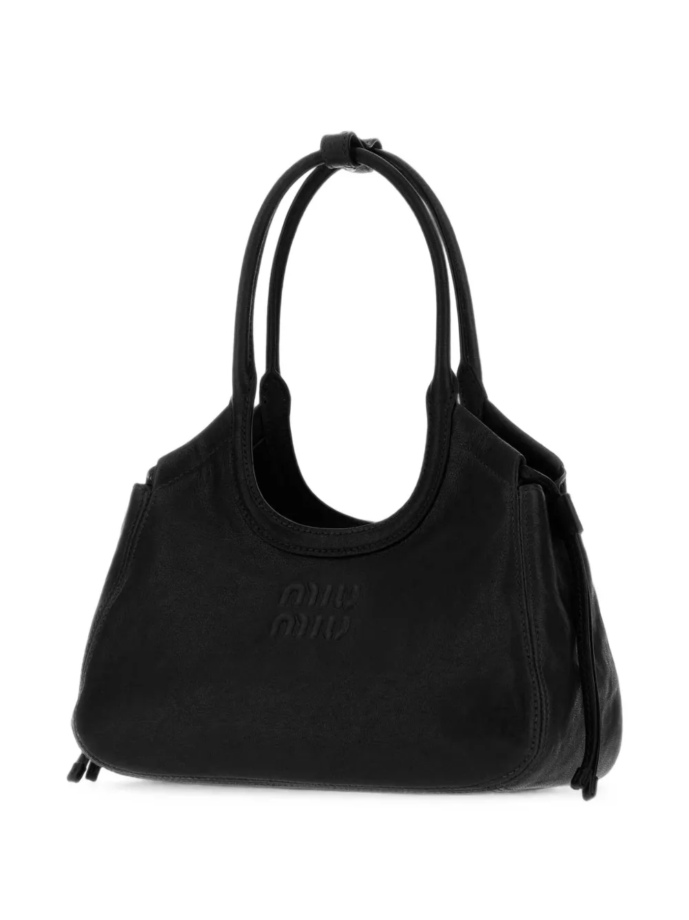 Miu Ivy nappaleren shopper Zwart
