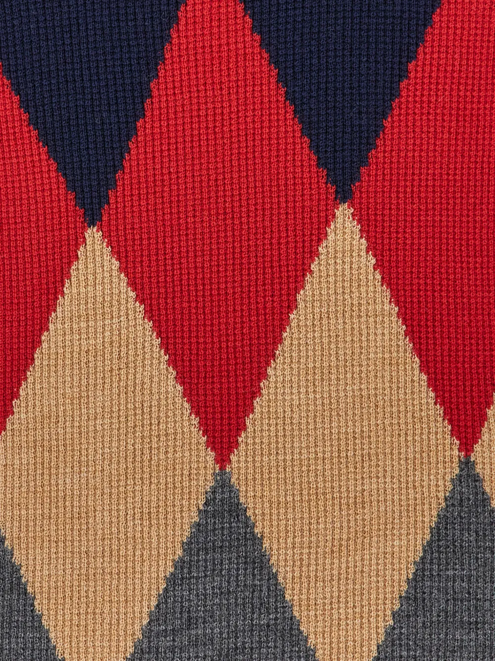 Ballantyne Ribgebreide trui met argyle-patroon Grijs