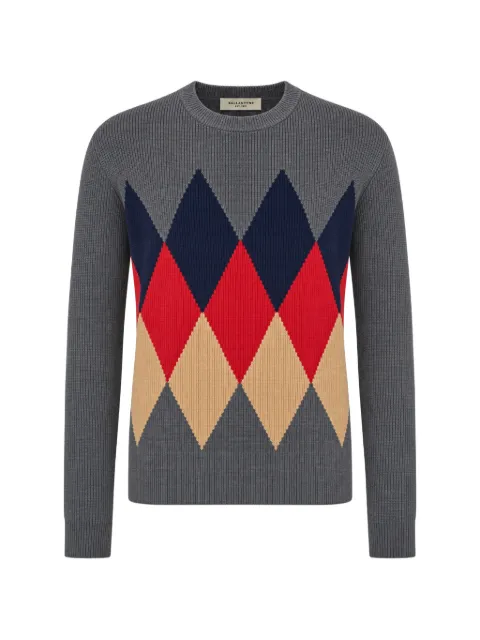 Ballantyne argyle-pattern ribbed-knit sweater
