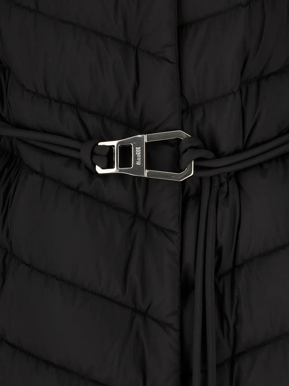 Moorer belted quilted jacket Zwart