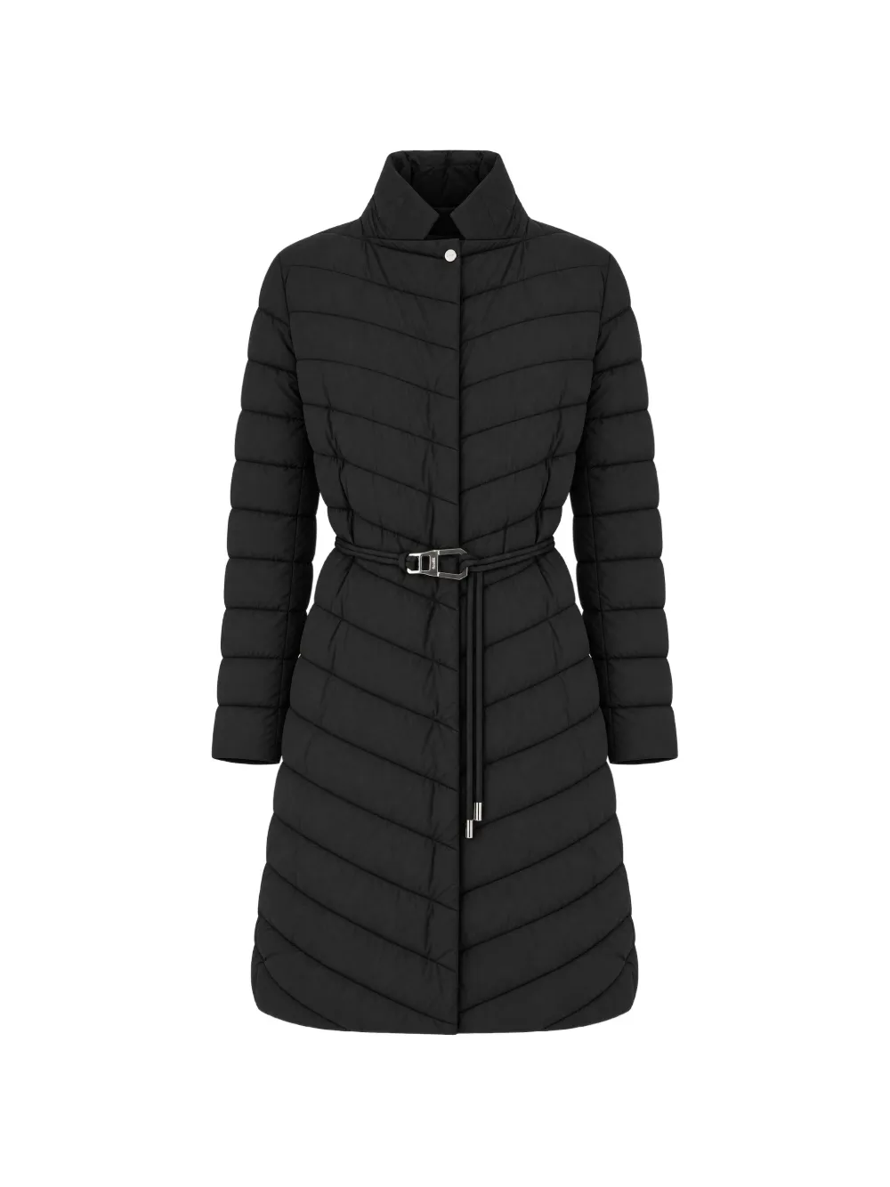 Moorer Belted Quilted Jacket In Black