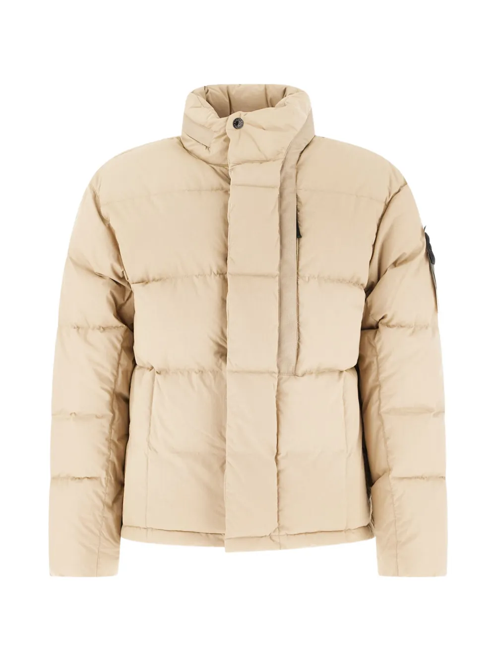 Stone Island quilted logo-patch jacket - Toni neutri