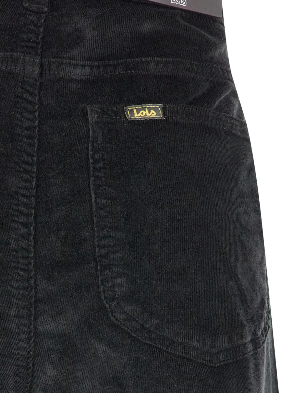 LOIS JEANS Ribfluwelen broek met wijde pijpen Zwart