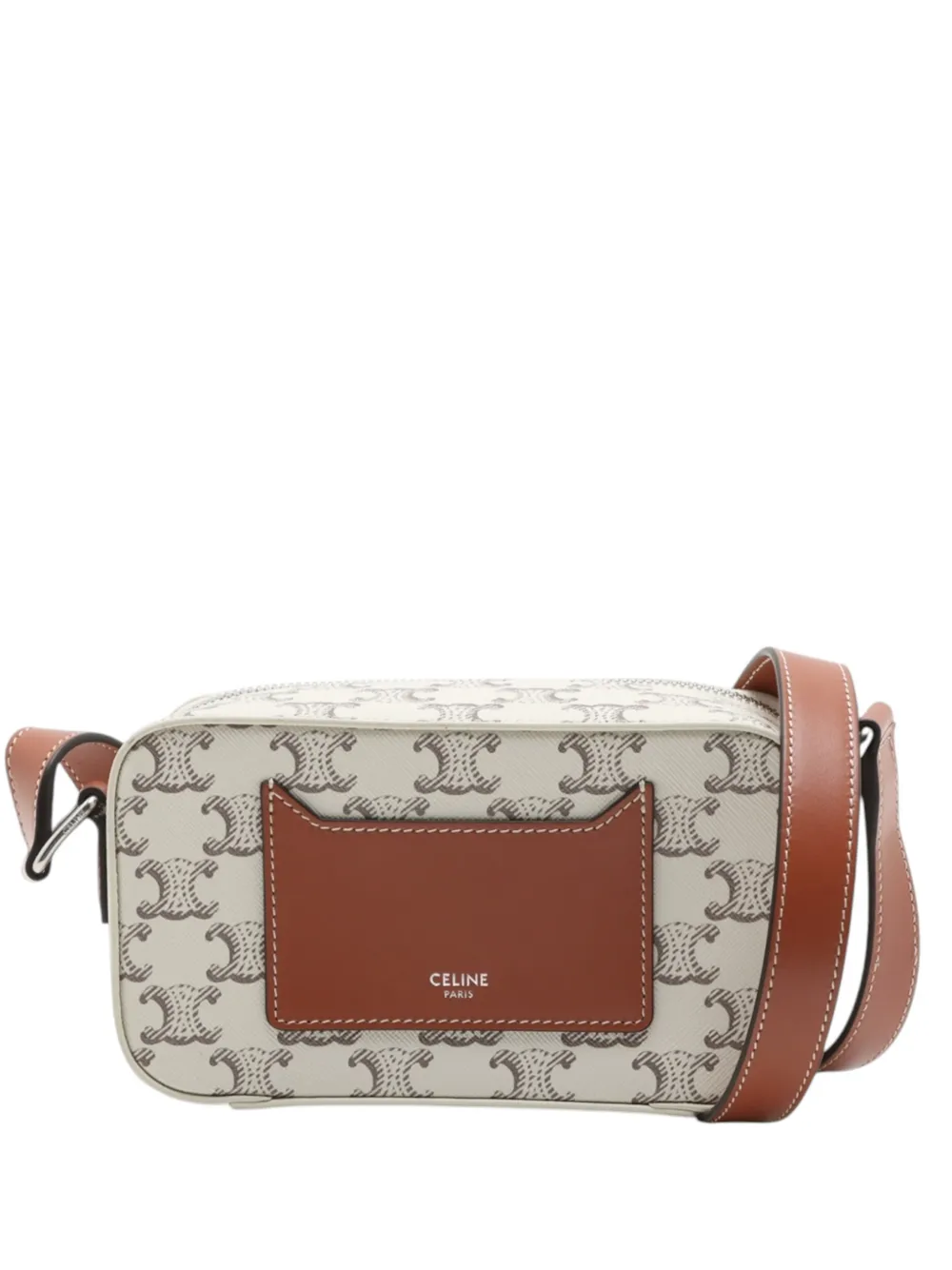 Celine Pre-Owned 2015-2026 Mini Triomphe Coated Canvas Camera Bag crossbody bag - Bianco