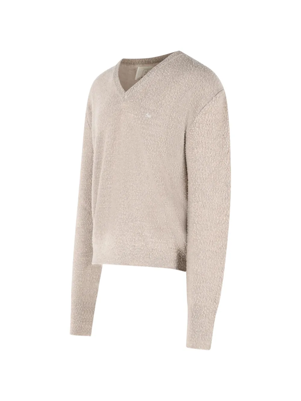 ERL V-neck logo-embroidered sweater Beige
