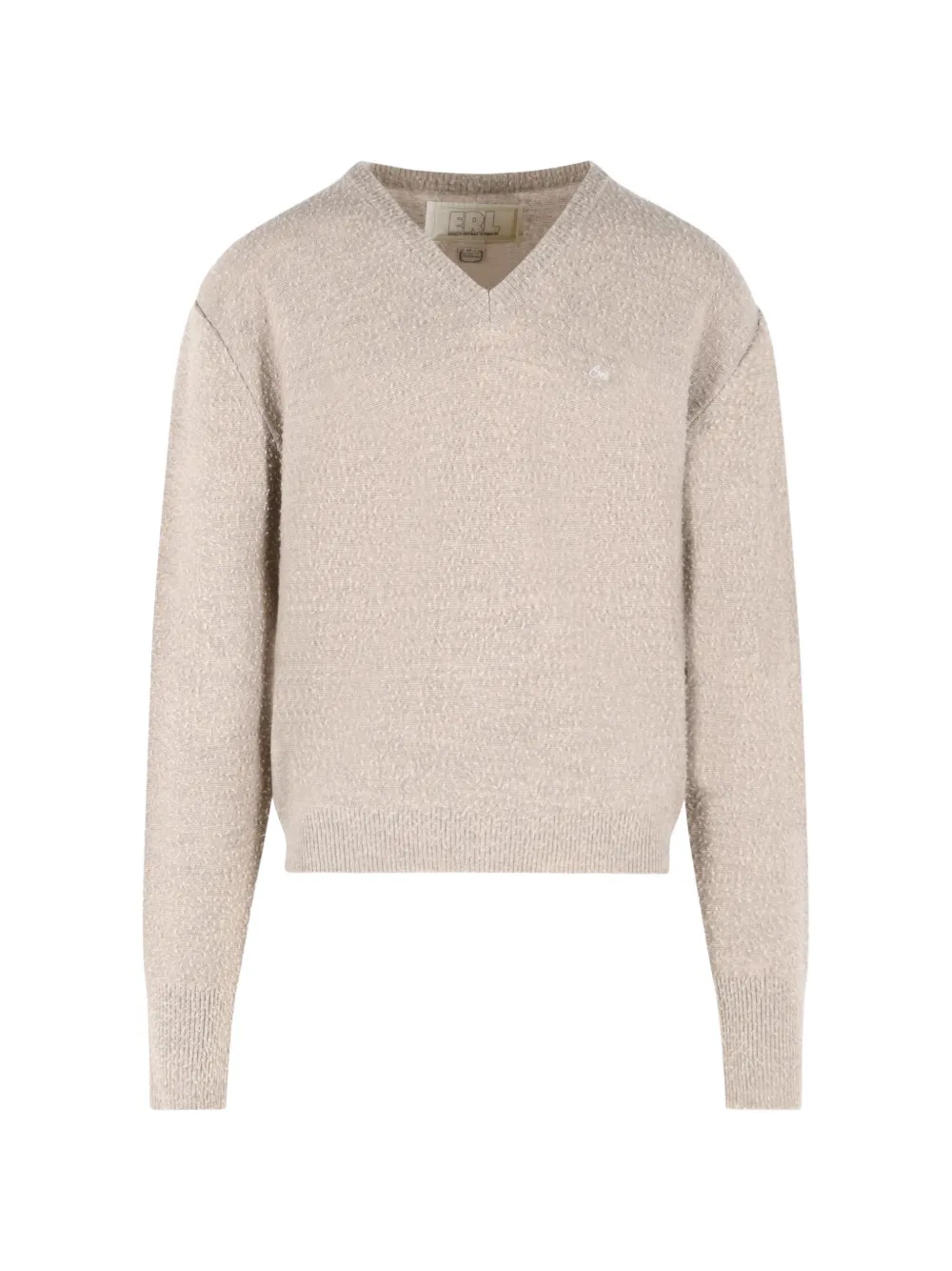 ERL V-neck logo-embroidered sweater - Toni neutri