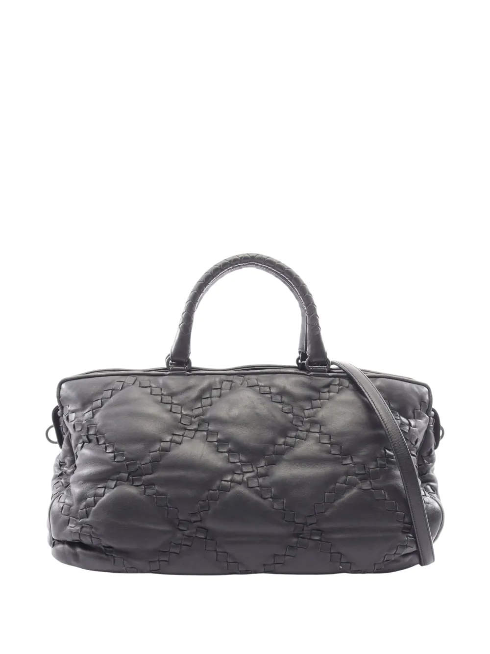 Bottega Veneta Pre-Owned 2000-2010 Intrecciato Trimmed satchel - Nero
