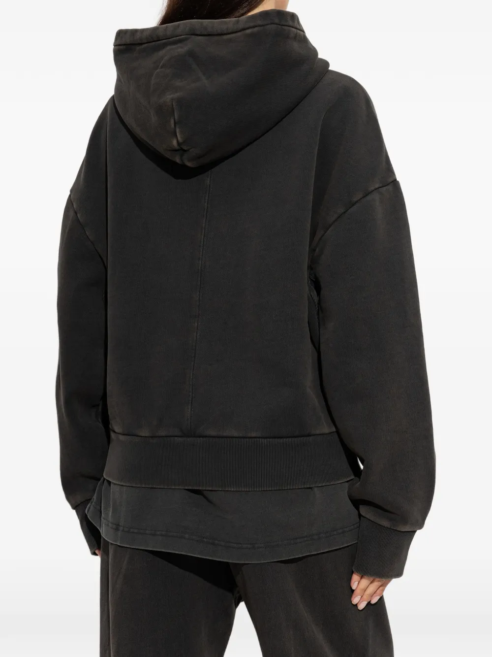 ENTIRE STUDIOS faded-effect zip-up hoodie Zwart