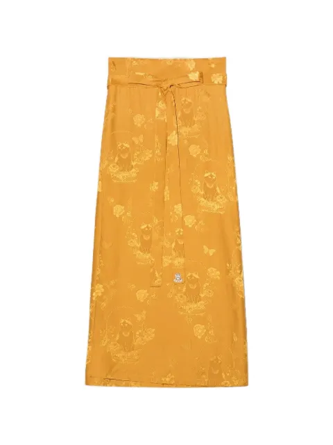 Shanghai Tang Chubby jacquard wrap maxi skirt