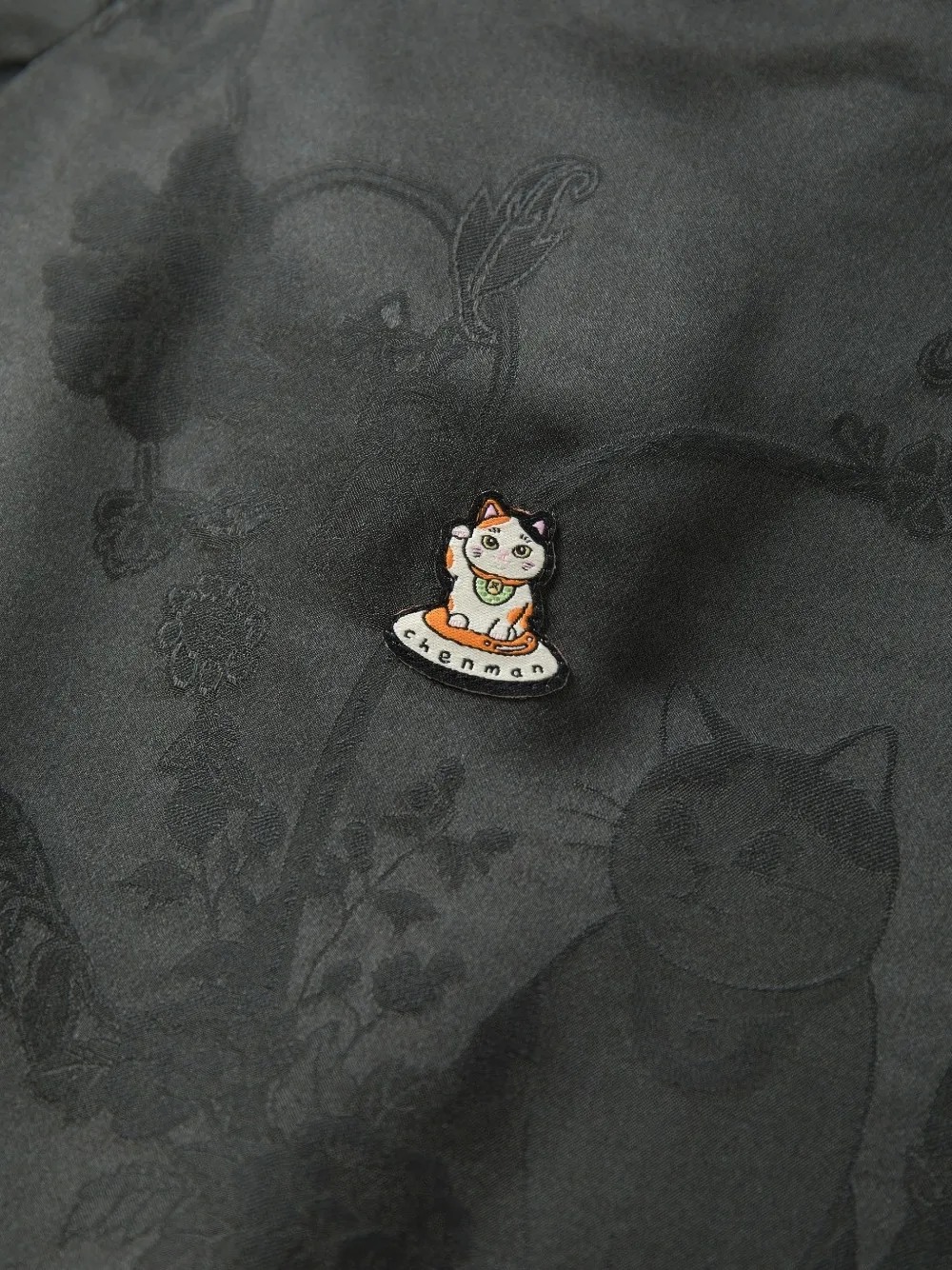 Shanghai Tang Meow Scholar belted jacket Zwart
