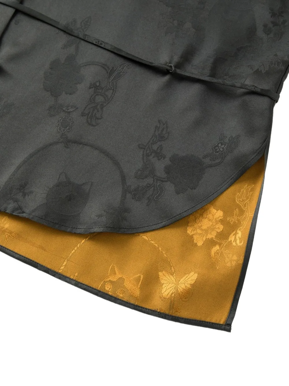 Shanghai Tang Meow Scholar belted jacket Zwart