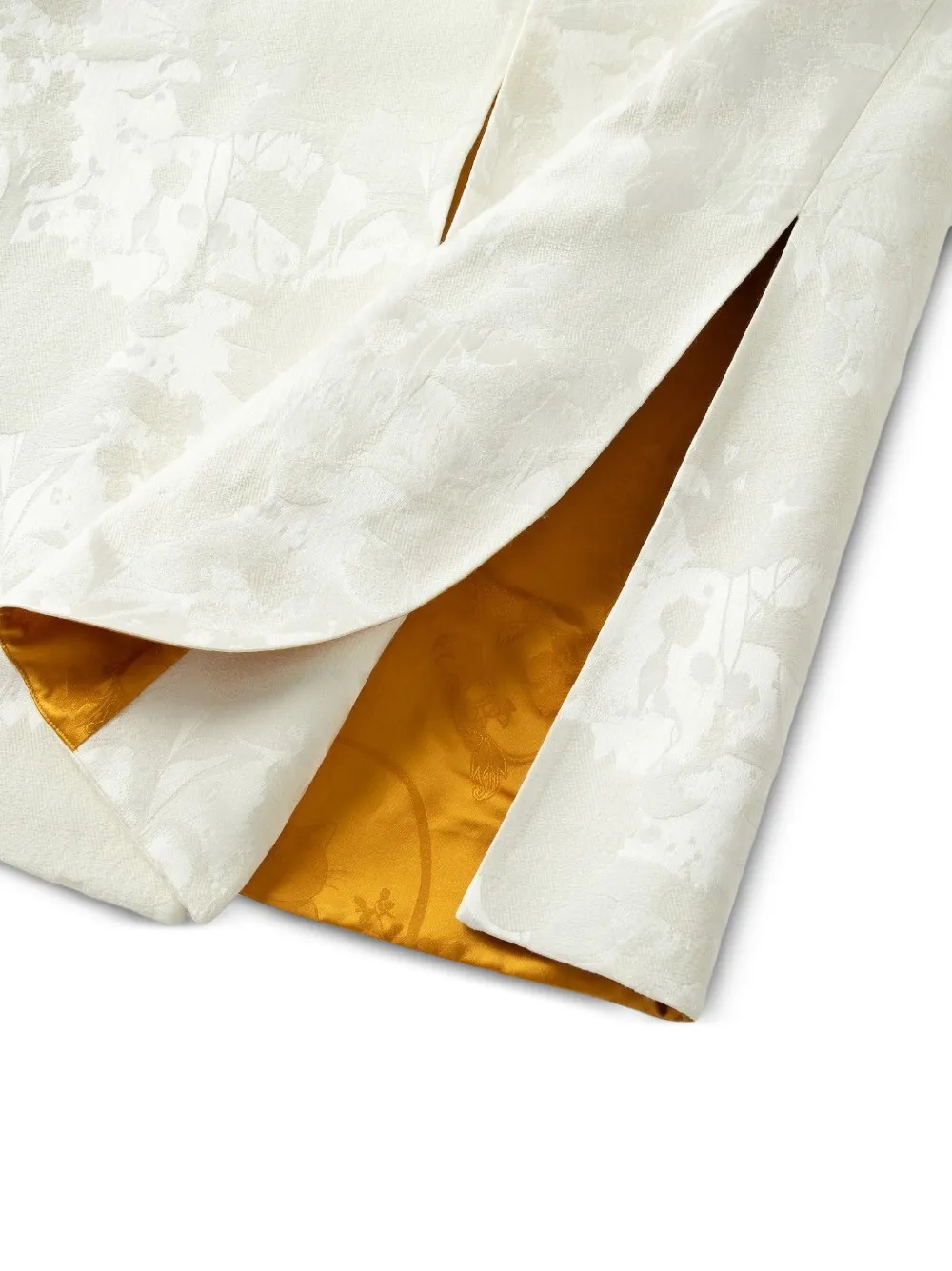 Shanghai Tang Chubby Flower jas met bloemen-jacquard en striksluiting Wit