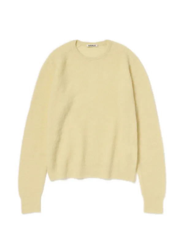 Auralee Sheer-knit Sweater in Yellow