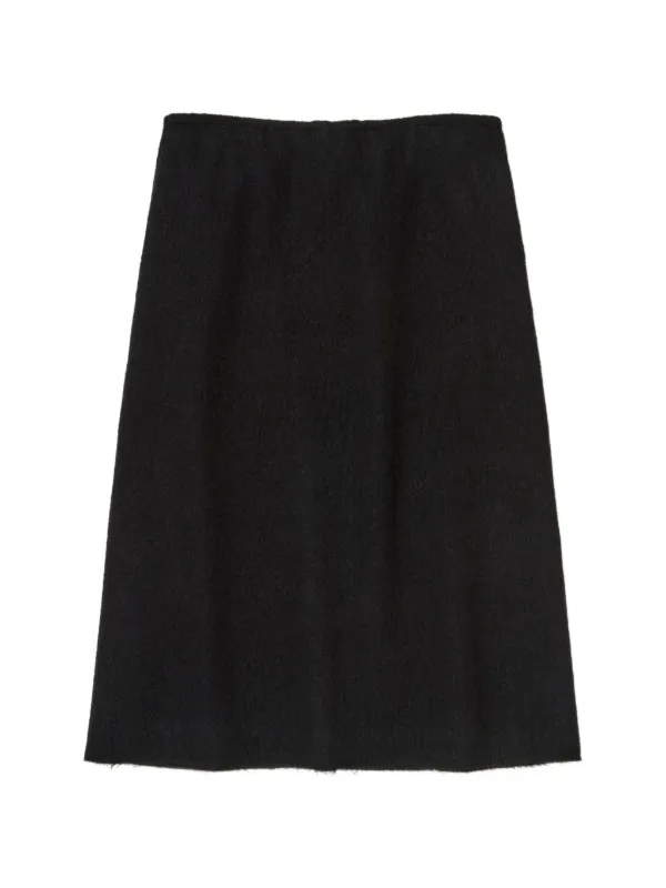 Auralee Elasticated-waistband Midi Skirt in Black