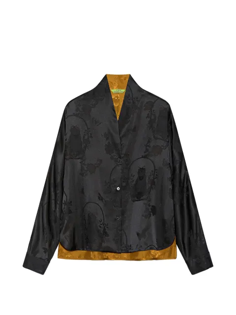Shanghai Tang Chubby Flower jacquard-woven blouse