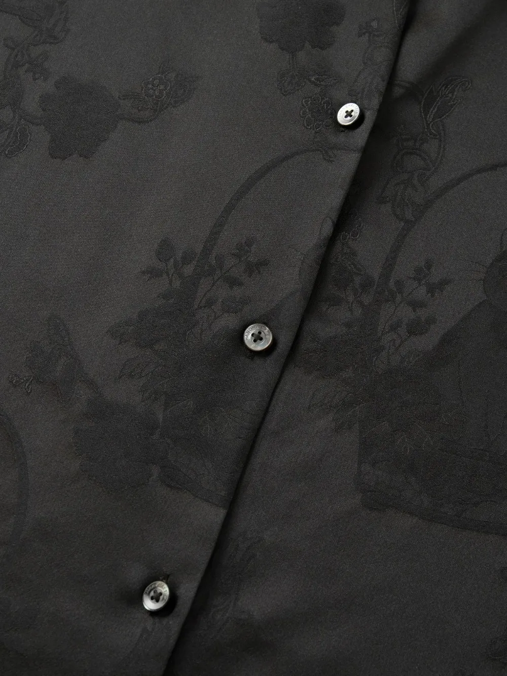Shanghai Tang Chubby Flower blouse van jacquard Zwart