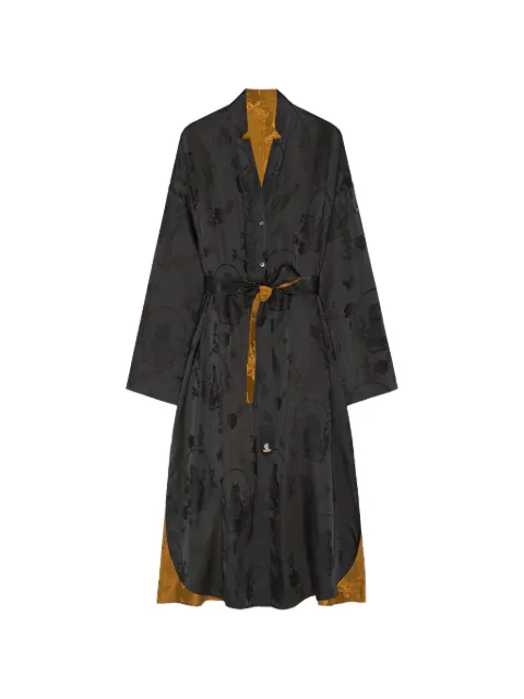 Shanghai Tang manteau ceinturé Prosperity à motif en jacquard