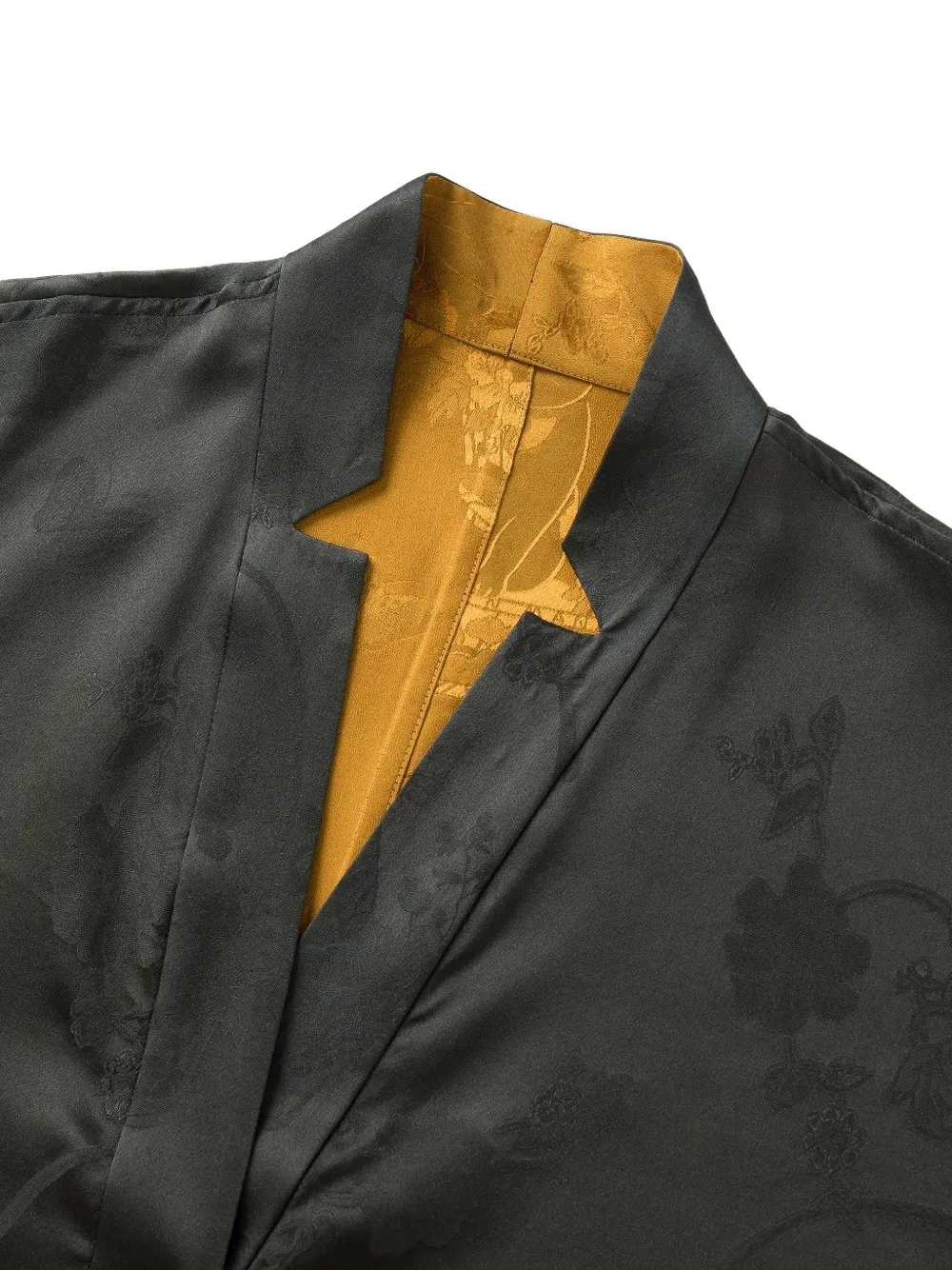 Shanghai Tang Prosperity jacquard-woven belted coat Zwart