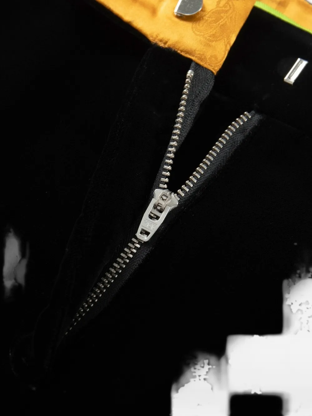 Shanghai Tang Meow broek met fluweeleffect en splitzoom Zwart