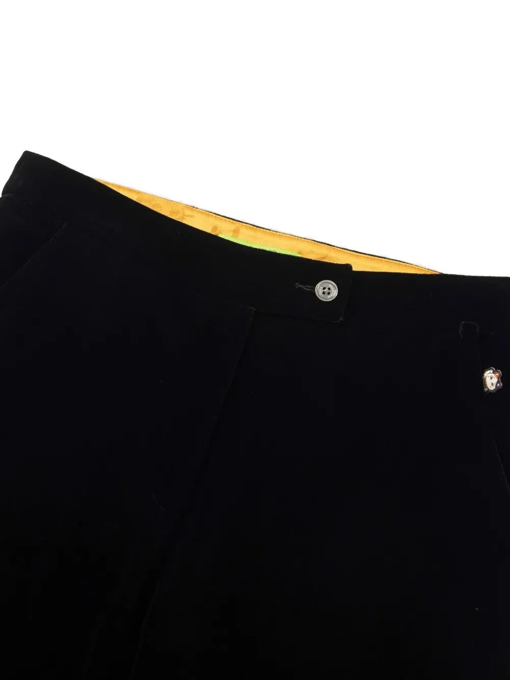 Shanghai Tang Meow broek met fluweeleffect en splitzoom Zwart