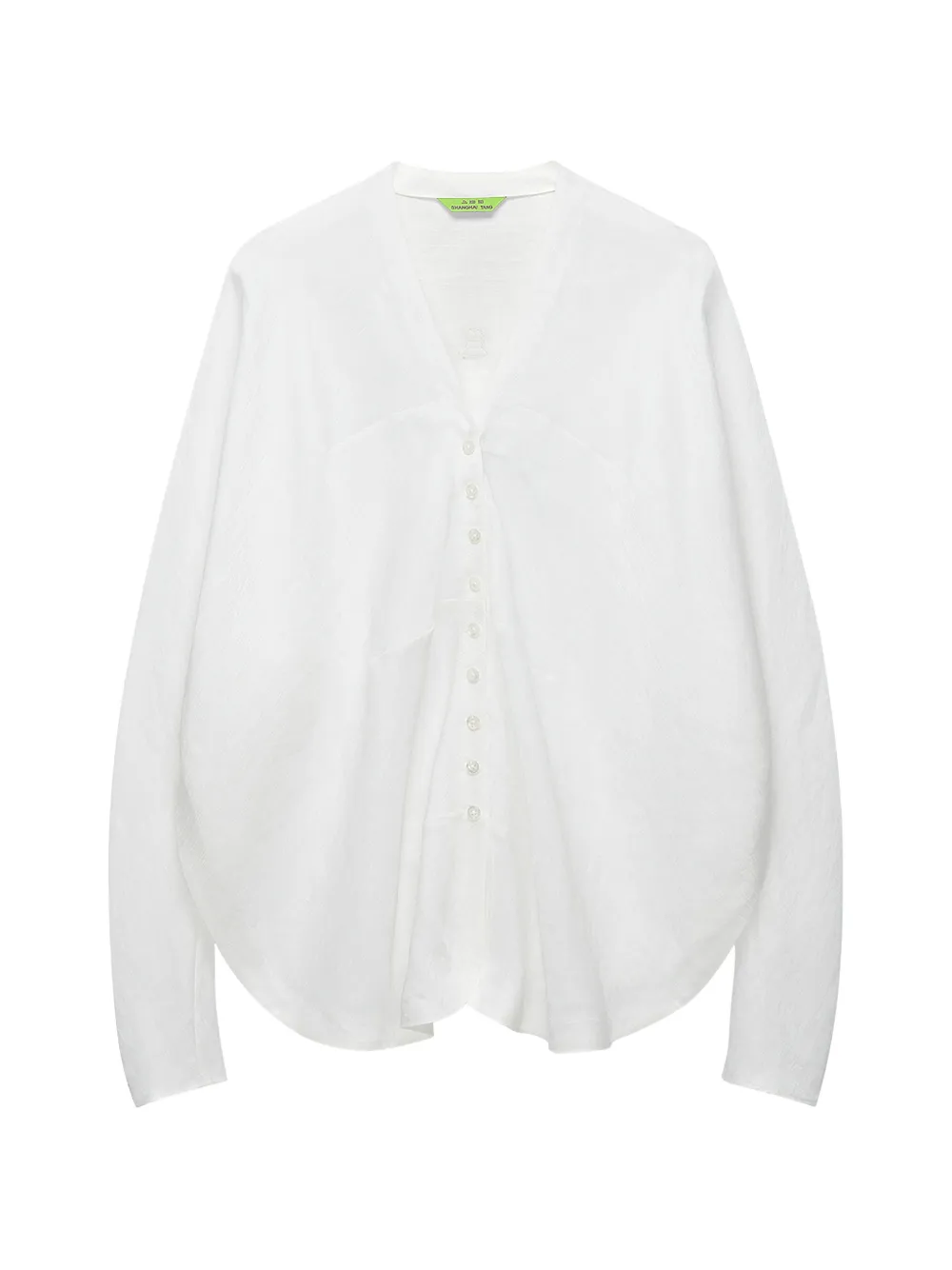 Shanghai Tang Quiet Fortune V-neck button-up blouse