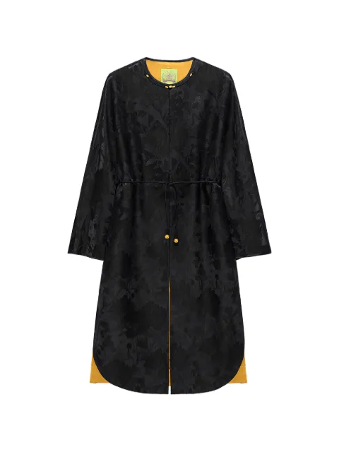 Shanghai Tang Chubby floral-jacquard drawstring coat