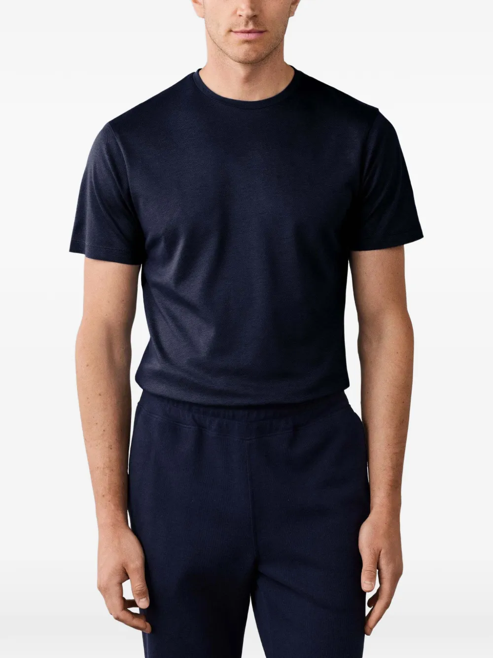 Hackett London Travel piqué T-shirt Blauw